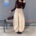 Korean Beef Women's Slimming Wide Leg Pants American Style Khaki Embroidered Curved Blade Jeans Versatile Winter Fashion_ecoleips.com