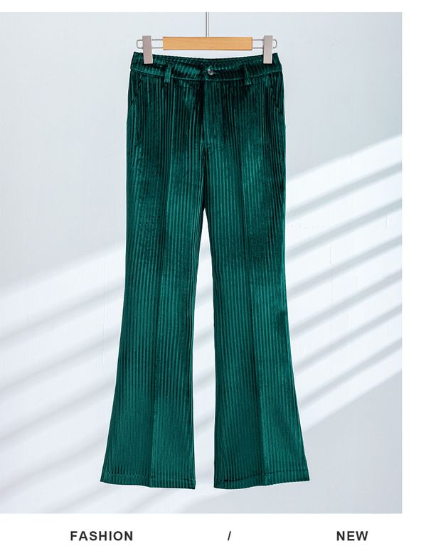 Women's Velvet Blazer Set Long Sleeve Suit Jacket And Trousers Elegant Luxe Stretch Polyester Red Green Black Blue S to 4XL for Fall Winter_ecoleips.com