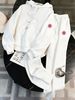 Unisex Grey Relaxed Tracksuit - A Comfortable Fleece Hoodie And Printed Jogging Pants, A Two-piece Casual Loungewear Set Suitable For Everyday Wear.-2_ecoleips.com
