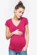 K Cross V-neck Pregnant Women's Clothing With Sexy Short Sleeved Nursing Clothes On The Chest_ecoleips.com