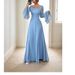 Elegant Ruffled Maxi Dress – Flowy One-Shoulder Gown With Cascading Sleeves For Women_ecoleips.com