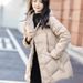 girl Girl Girl Mid-Length Jacket For Women, Lightweight, Hooded, Fashionable Design, 2025 Korean Version, New White Duck Down Winter_ecoleips.com