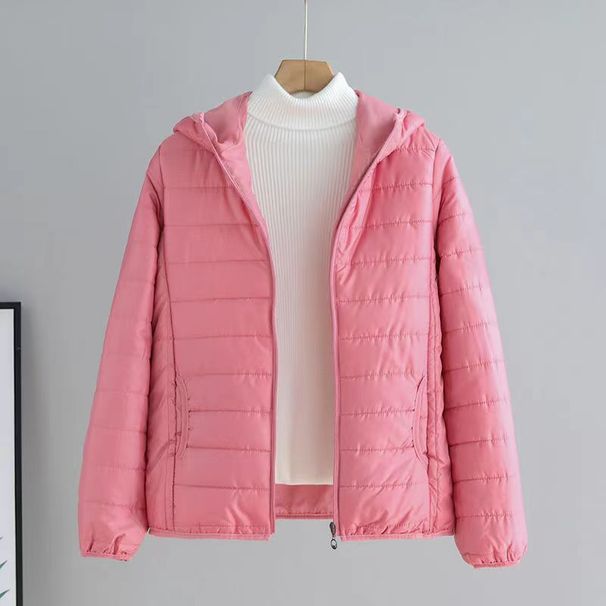 Women's Clothing Korean Style Short Puffer Jacket - Lightweight Slim-Fit Quilted Coat In 12 Colors_ecoleips.com