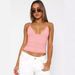 INS Fashion Street Sexy V-Neck Solid Color Crop Top Versatile Slim Fit European And American Style Small_ecoleips.com