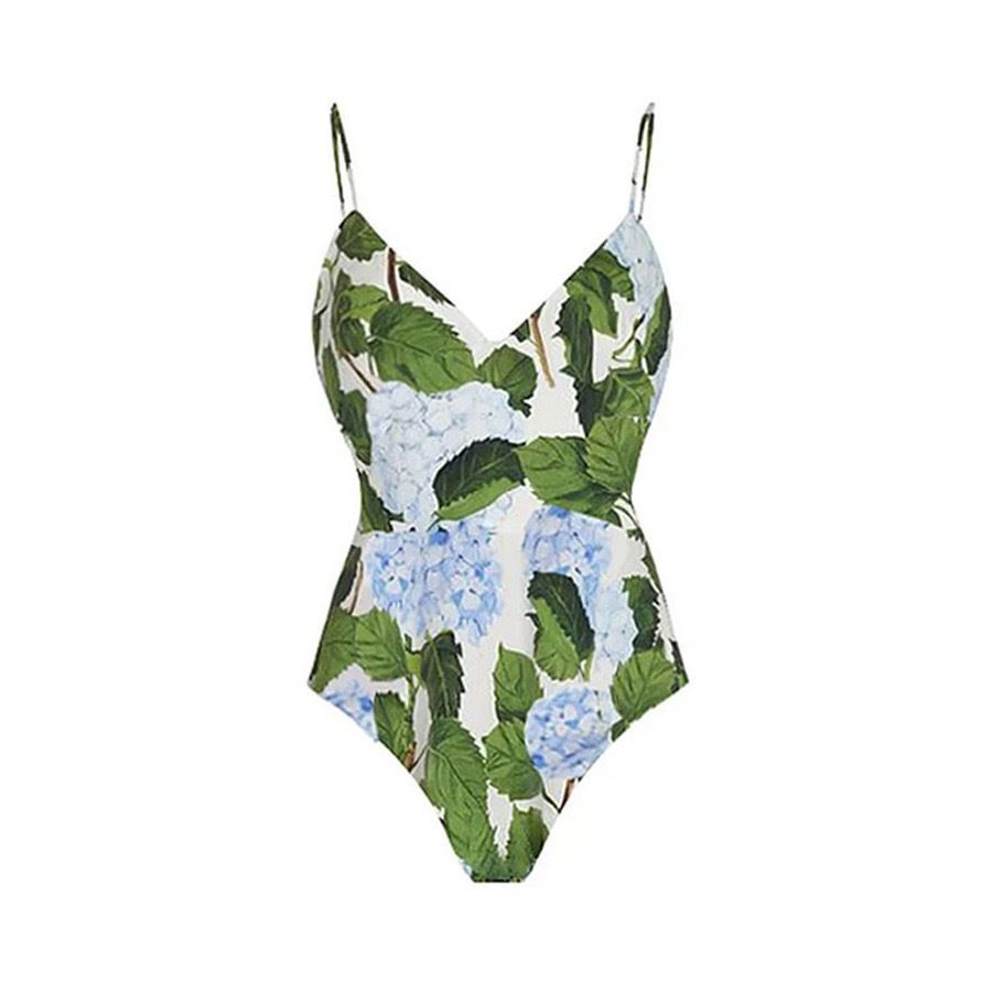 Deep V Neck Swimsuit Dress Set – Floral Chiffon Cover-Up & One-Piece Bathing Suit For Women (S-XL, Quick-Dry Polyester, Beach To Bar)_ecoleips.com