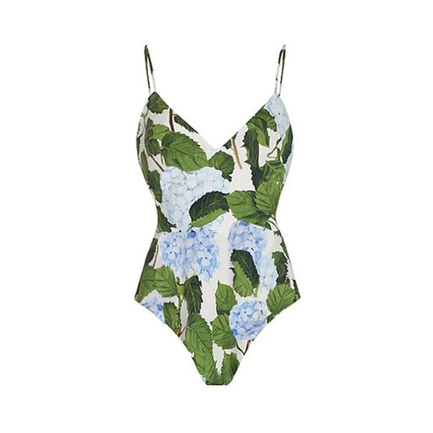 Deep V Neck Swimsuit Dress Set – Floral Chiffon Cover-Up & One-Piece Bathing Suit For Women (S-XL, Quick-Dry Polyester, Beach To Bar)_ecoleips.com