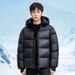 Black Gold Label Short Winter Coat for Women Glossy Thick Warm Outdoor Puffer Jacket Couple Style Warmth Guaranteed_ecoleips.com