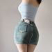 Trendy Girl Exclusive Washed Denim For Women Spring Gray High-Waisted Pants Stretch Tight Bodycon Short Skirt_ecoleips.com