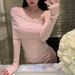 Women's Rhinestone Embellished Off-Shoulder Knit Top - Ice Silk Glitter Sweater For Date Night And Evening Wear_ecoleips.com