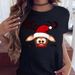Cross-border Wholesale Merry Christmas Tree Santa Claus Simple And Stylish Plus-size Trendy Women's T-shirt_ecoleips.com