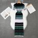 Women's Slim Fit Striped Knit Dress Elegant Sweater Dress With Short Sleeves Foreign Trade Women's Clothing Skirt_ecoleips.com