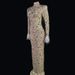 Evening Ball Gown Multi Colored Crystal Pearl Tassel Zipper Long Sleeved Fashionable Dress Hot Selling Item on Amazon in Europe And America_ecoleips.com