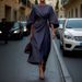 2025 Foreign Trade Women's European And American Cross-Border Fashion Elegant Solid Color Waist-Cinching Casual Batwing_ecoleips.com