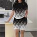 Women's Geometric Print Short Sleeve T-Shirt And Shorts Set - Comfortable Casual Summer Outfit Versatile Two-Piece Coordination_ecoleips.com