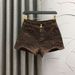 Women's Clothing Personalized Leopard Print Brown Denim Shorts Fashion Style Age Reducing Hot Girl Style Elastic A Line Hip Hot Pants_ecoleips.com
