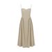 Women's Clothing Sexy Dress Hot Girl Women's Sexy V Neck Suspender Mid Length Skirt Waist Slimming Backless Dress For Women_ecoleips.com