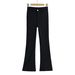 Women's Fleece-Lined Flared Trousers – Low Waist Slim Straight Leg Pants, Soft & Warm Winter Casual Pants_ecoleips.com