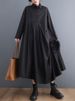 Patchwork Floral Green Shirt Dresses For Women Spring Autumn New Long Sleeve Loose Casual Vintage Dress Fashion Elegant Clothing_ecoleips.com