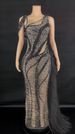 Glitter Sequin Mesh Fringe Bodycon Long Dress For Evening Party Performance Sleeveless Slit Gown Women's Clothing_ecoleips.com