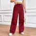 2026 Spring/Summer European And American Trade Elastic Waist Drawstring High-Waisted Pocket Design Loose_ecoleips.com