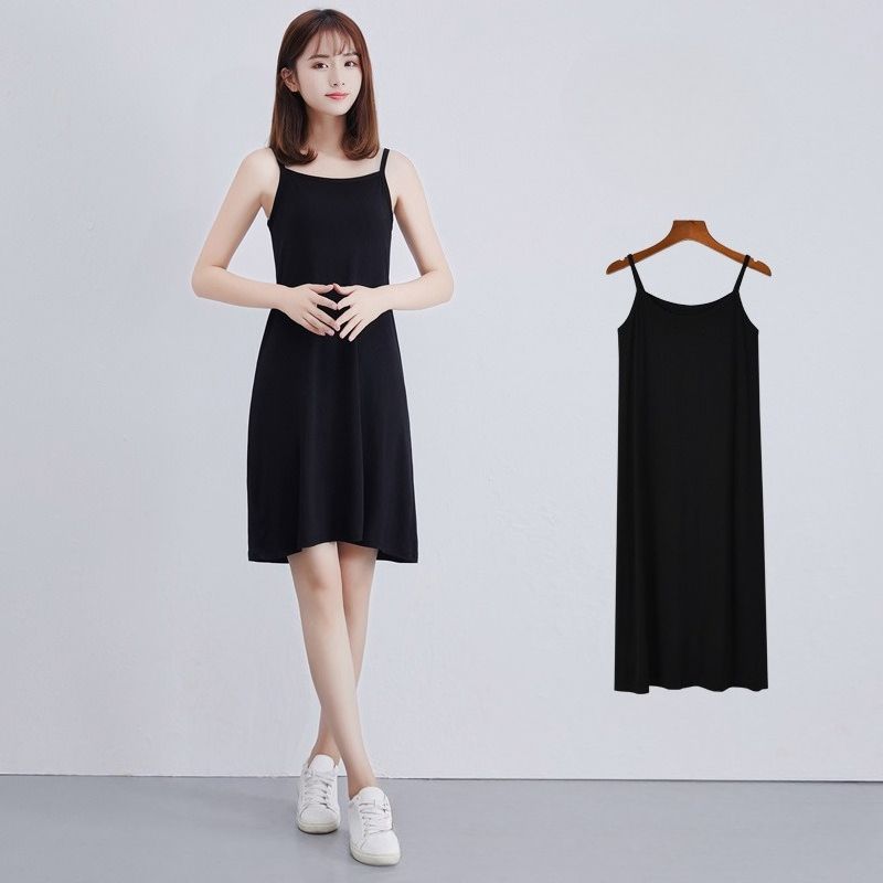 Summer Bottom Suspender Skirt Women's Inner Fit Medium And Long Large Size Skirt High-end Summer Women's Dress_ecoleips.com