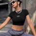 Women's Slim Fit Cropped T-Shirt Y2K Street Style Print Sexy Black Beauty Short Sleeve Casual Elegant Fashion Top for Summer_ecoleips.com