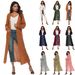 Elegant Mohair Blend Long Cardigan For Women - V-Neck Open Front, Side Slits & Large Pockets, Oversized A-Line Coat In Multiple Colors_ecoleips.com