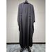 Muslim Women's Modest Fashion Turkish Striped Casual Plus Size Abaya Cardigan Robe_ecoleips.com