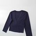 Women's Deep V Neck Long Sleeve Slim Fit Top European American Style Patchwork Split Cashmere Base Autumn New_ecoleips.com