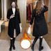 Women's Clothing Fleece-Lined Thick Trench Coat - Slimming Mid-Length Wool-Like Jacket With Belt, Warm Winter Overcoat For Petite To Plus Size_ecoleips.com