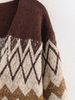 Women's Clothing Women's V-Neck Belted Knit Cardigan - Street Style Oversized Long Sleeve Open Front Sweater (Dark Brown, S/M/L)_ecoleips.com