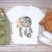 New Clothing: Dreamcatcher Pattern White Base Shirt With Cute And Simple Print, Plus Size Women's Clothing_ecoleips.com
