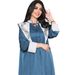 Women’s Clothing Fashion Clothing Diamond Studded Contrasting Robe Dress For Women Jalabiya_ecoleips.com