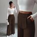 Women's Pink Button-Down Waist Pants Elegant Casual Versatile Spring Summer Polyester England Style Fashion_ecoleips.com
