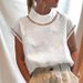 Women's Casual High Collar Linen Lace Shirt Solid Color Breathable Hollow Top For Summer Spring/Autumn Regular Fit Elegant Fashion_ecoleips.com