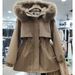 girl Europe Station 2022 Winter New Loose Mid-Length Fur Collar Fleece Lined Thickened Casual Hooded Parka Jacket For Women_ecoleips.com