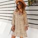 Independently Designed Loose-fitting 2026 Leopard Print Long-sleeve Casual Vacation Dress Slimming Effect_ecoleips.com