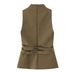 Cross-border European And American Women's Fashion INS Popular Sleeveless Double-breasted Button Top_ecoleips.com