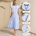 2026 European And American Fashion Casual Style Color-Block Striped V-Neck Flutter Sleeve_ecoleips.com