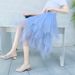 K Irregular Mesh Half Length Skirt For Women, New Product With High Waist And Versatile Yarn Skirt To Show Off Weight_ecoleips.com