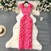 Women's Clothing High End Dress High End Light Luxury Niche Pleated Three Dimensional Ruffled Slim Long Temperament Dress_ecoleips.com