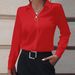 Women's Clothing Women's Shirt Versatile Simple Solid Color Shirt Long Sleeve Mid Length Large Size Shirt_ecoleips.com