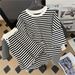 Women's Clothing Fashion Striped Sports Suit For Women In Summer Thin Slimming Versatile Short Sleeved Shorts Two Piece Suit_ecoleips.com