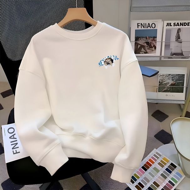 FW25 Matching Couple Cotton Crew Neck Sweatshirt - His & Hers_ecoleips.com