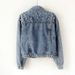Women's Slim Fit Studded Denim Jacket Dark Blue Pearl Detail Vintage Style Loose Top For Spring/Autumn_ecoleips.com