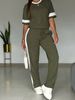Women's Casual Sports Fashionable Clothing Set European American Style Muslim Dress_ecoleips.com