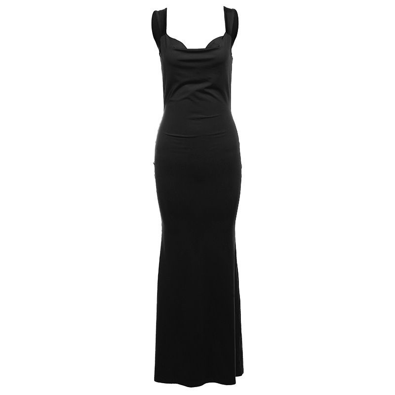 2024 Spring New Fashion Women's Fashionable Strap Sexy Backless Bow Slim Fit Bodycon Dress_ecoleips.com