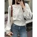 European And American Style Solid Color Short Waist-cinching Round-neck Sweatshirt For Women, Autumn Thin Versatile_ecoleips.com
