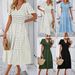 DiYun Women's Clothing 2025 Spring/Summer Foreign Trade Elegant Casual Polka Dot V-Neck Short Sleeve_ecoleips.com