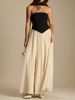 Stylish Two-Piece Casual Dress Set – Slimming Waist-Defining Long Dress With Contrast Panels (Trendy & Flattering Outfit For Women)_ecoleips.com